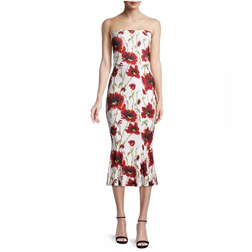 NORMA KAMALI
Strapless Fishtail Midi Dress